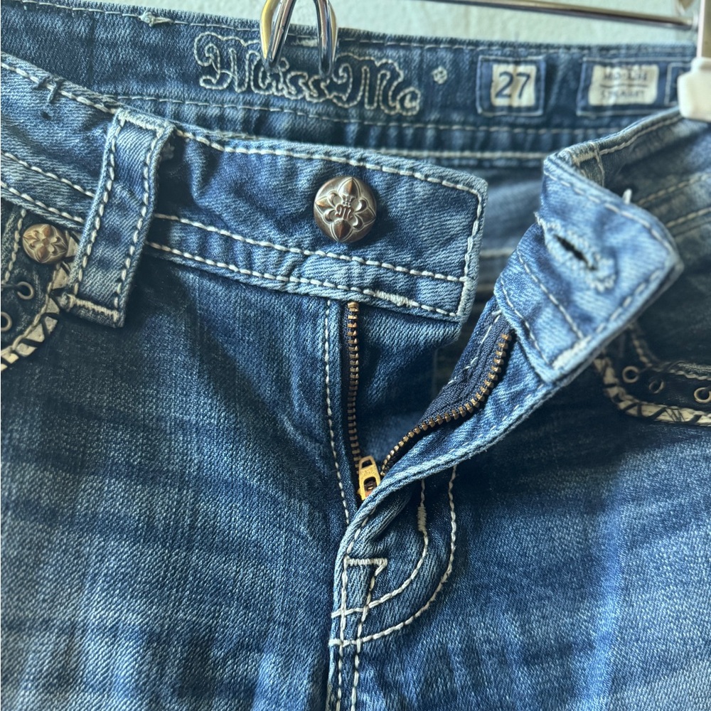 Miss Me Blue Boot Cut Jeans with Classic Indigo Wash